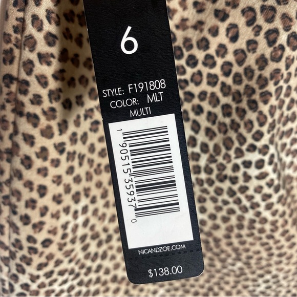 Nic + Zoe leopard animal print skinny ankle pants pull-on Size 6 - Picture 8 of 11